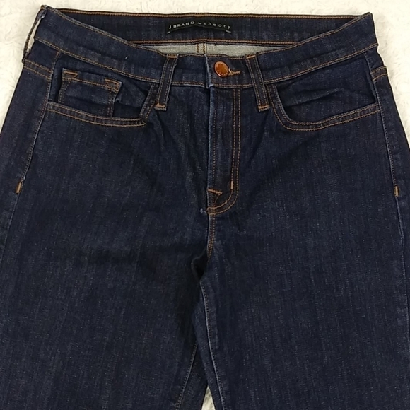 J Brand For Theory Georgia Philosophy Blue Raw Dark Wash Mid Rise Ankle Jean - Picture 4 of 14
